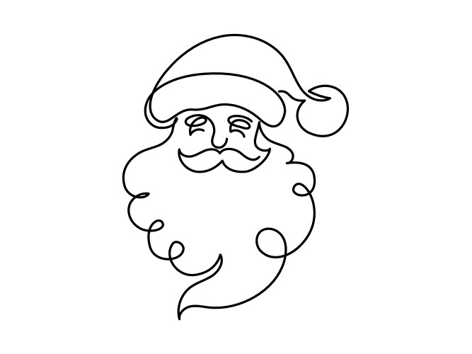 One continuous line drawing of christmas vector image