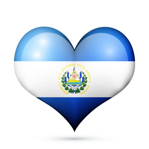 El salvador heart flag icon vector image