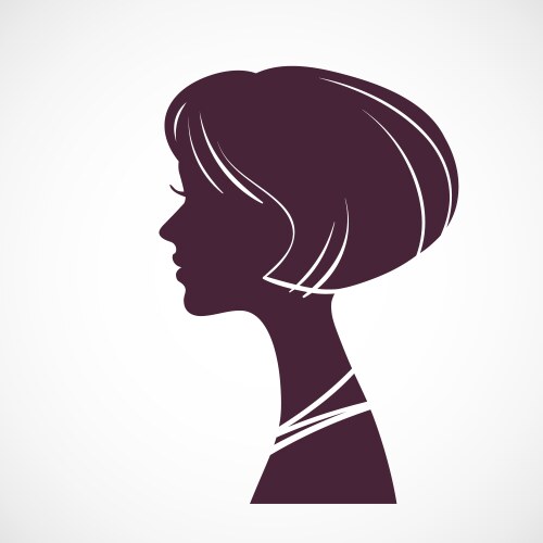 girl silhouette head vector image