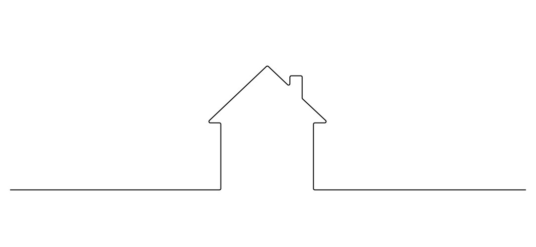 One continuous line drawing of house building vector image