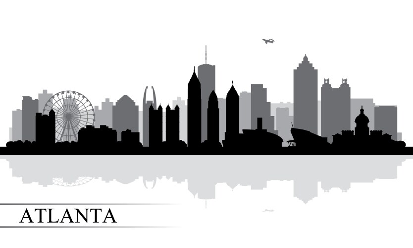 atlanta city skyline silhouette background vector image