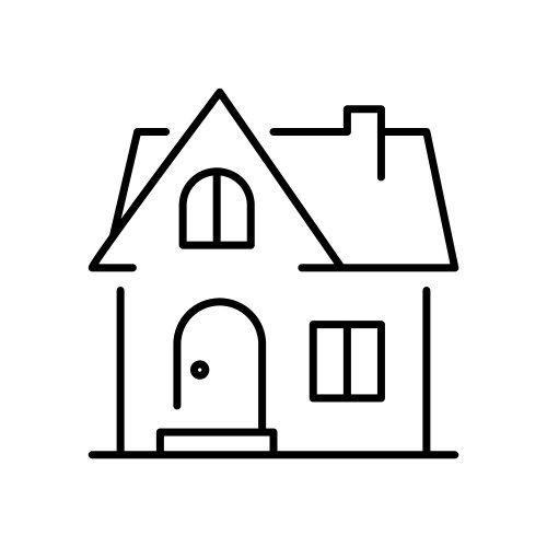 Monochrome simple house building icon vector image