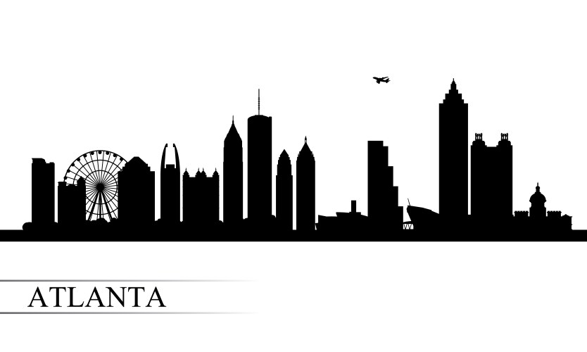 Atlanta city skyline silhouette background vector image