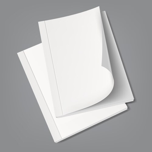 blank cover of white book or magazine on gray vector image