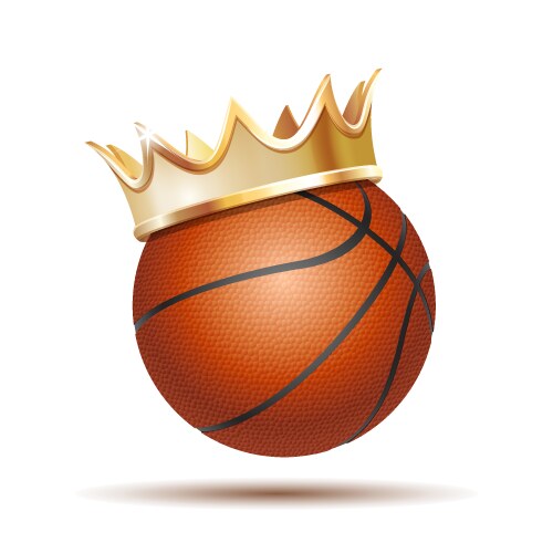 Basketball ball in golden royal crown concept vector image