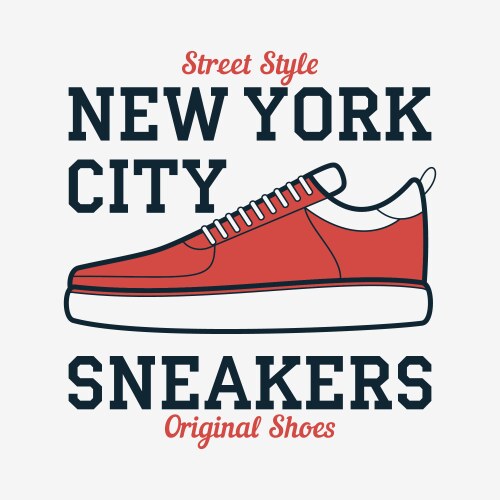 new york sneakers - typography for design clothes vector image