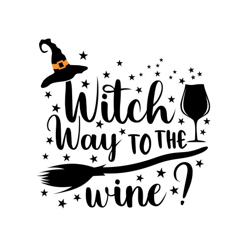 Witch way to wine vector image