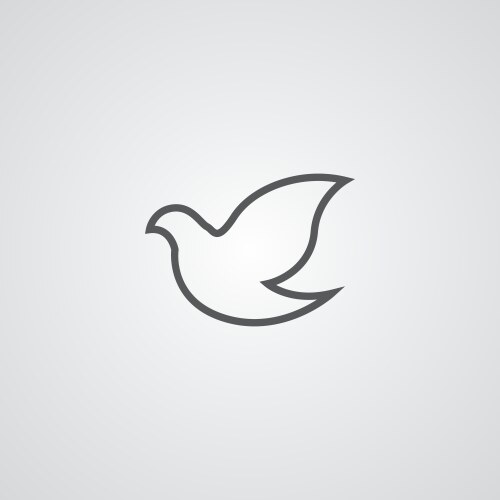 Dove outline symbol dark on white background logo vector image