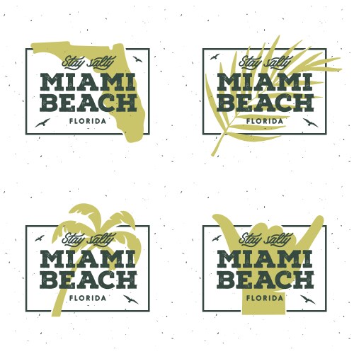 Miami beach florida t-shirt design vintage vector image