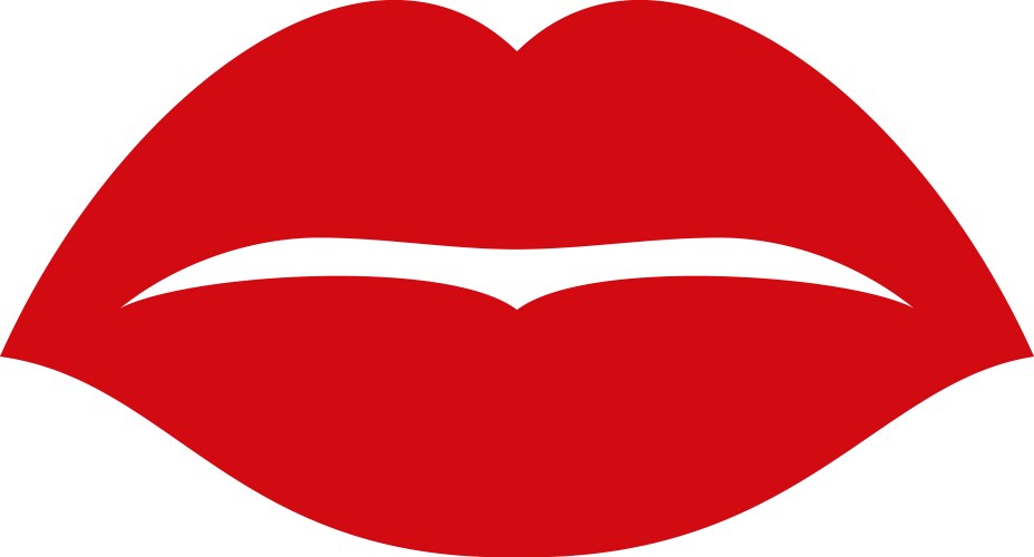 Woman mouth icon red lips shape kiss mark vector image