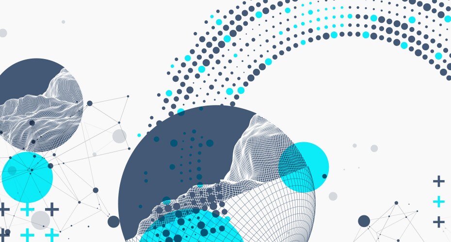 Sphere theme with connected lines in technology vector image