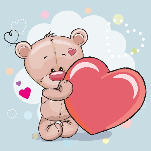 Bear with heart vector image