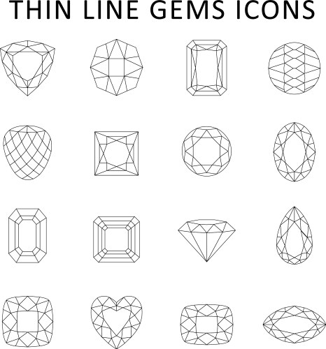 Gem cut set vector image