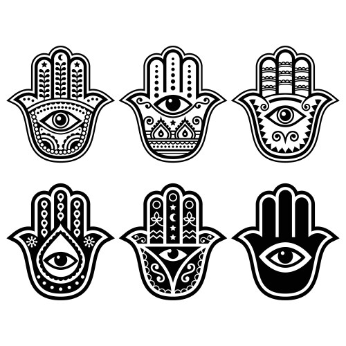 Hamsa hand of fatima - amulet symbol vector image