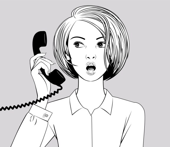 short-haired blonde girl with a scared face vector image