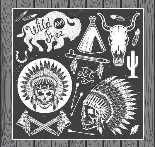 wild west sets vector image