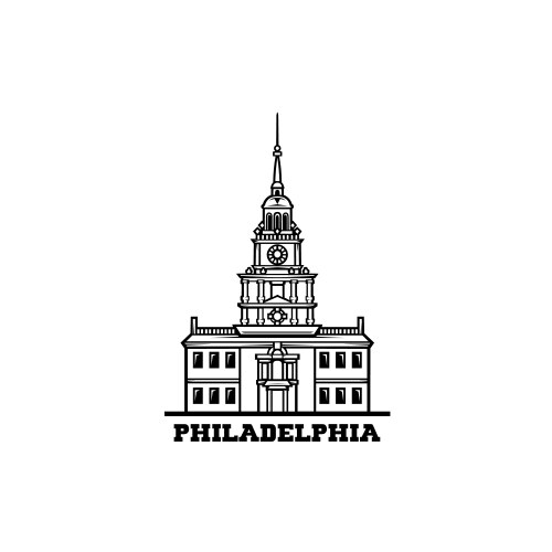 Philadelphia city hall architecture vector image