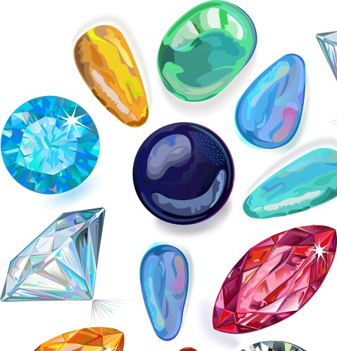 Array of precious stones vector image