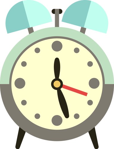 alarm clock with round face and arrows time flat vector image