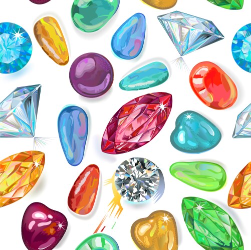 Seamless texture of colored gems vector image