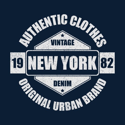 new york vintage brand graphic for t-shirt vector image