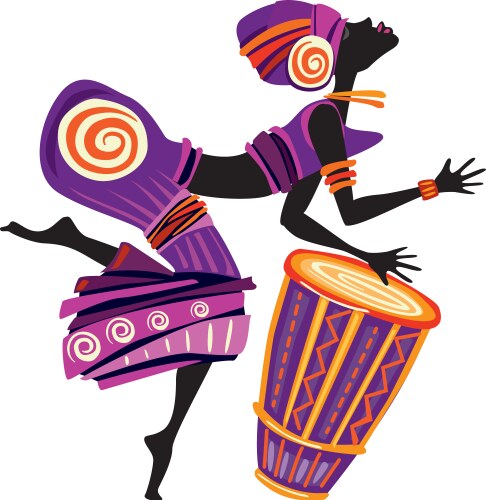 Afro women dancing vector image