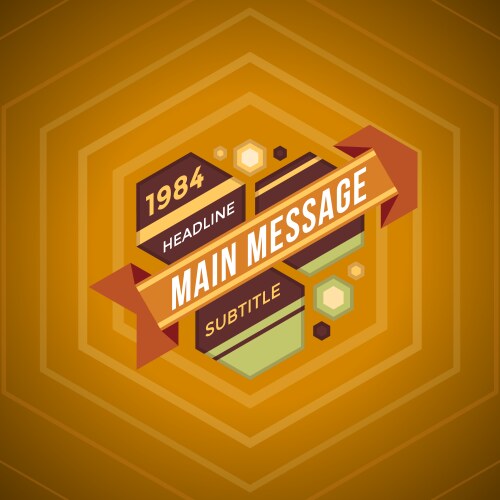 Color flat retro futuristic banner vector image