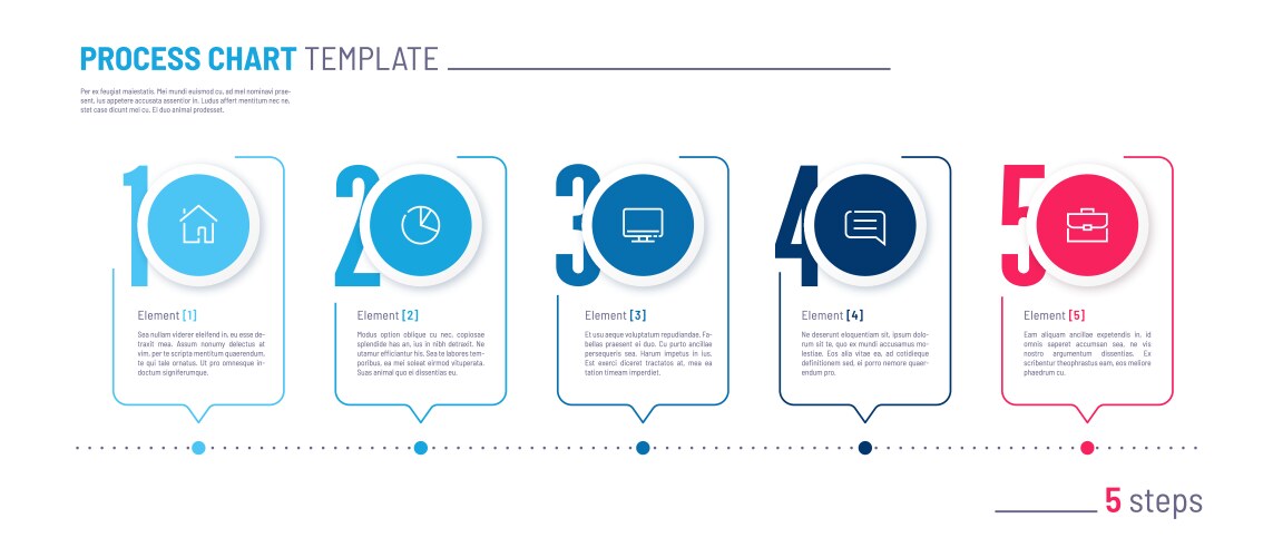 Infographic numbered process chart template vector image