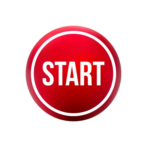 Red button start vector image