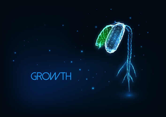 Futuristic agriculture growth concept with glowing vector image