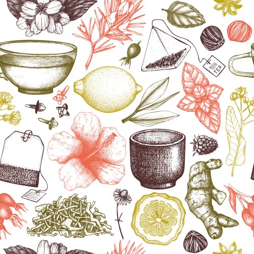 Tea background vector image