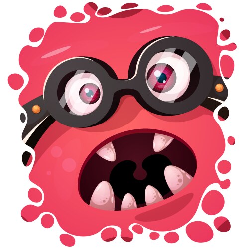 Funny cute crazy monster character halloween vector image