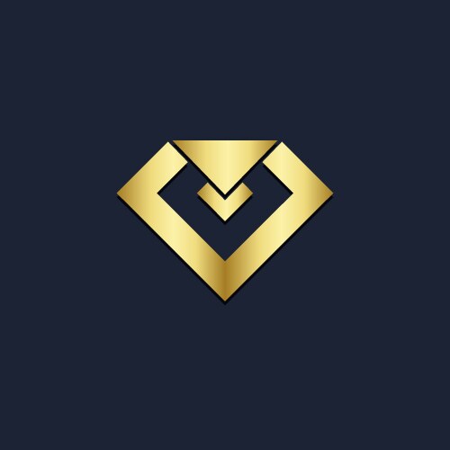 diamond shape gold logo vector image