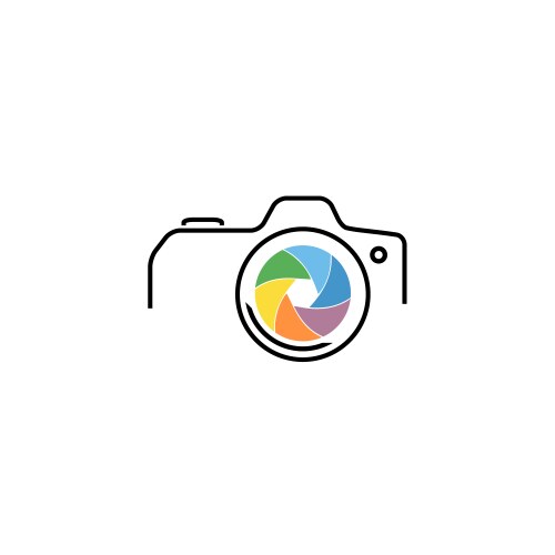 Thin line flat camera icon vector image