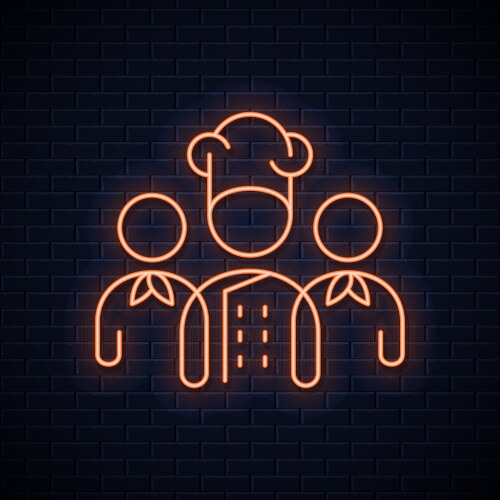 Chef team neon sign restaurant chefs concept vector image