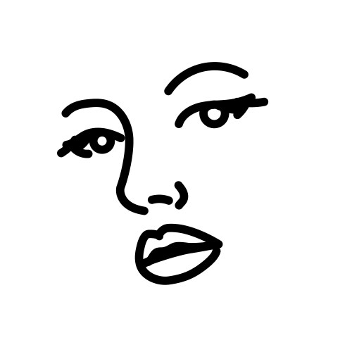 Beautiful woman face line art vector image