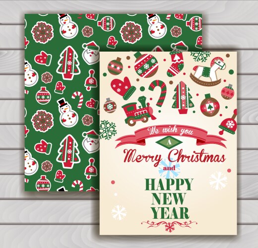 Christmas greeting card with an envelope vector image