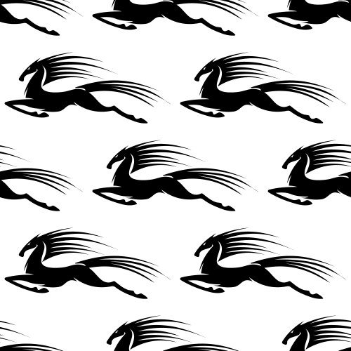 Graceful galloping horse in a seamless pattern vector image