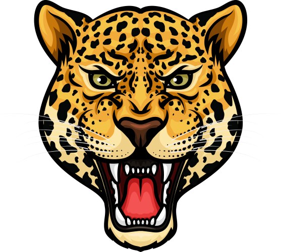 Jaguar head isolated cartoon mascot design vector image