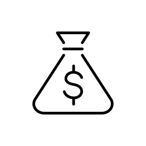 money bag icon dollar and line vector image