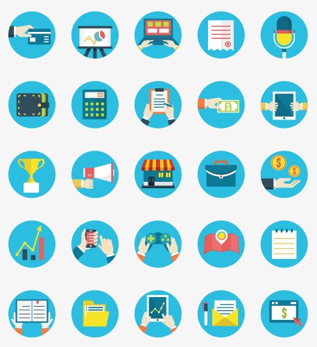 Set of business internet service icons vector image