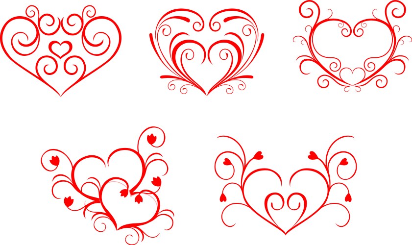 Valentine hearts vector image