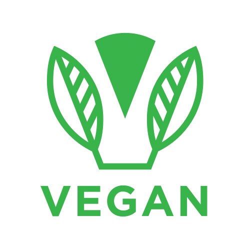 Modern vegan logo with abstract leaf icon vector image