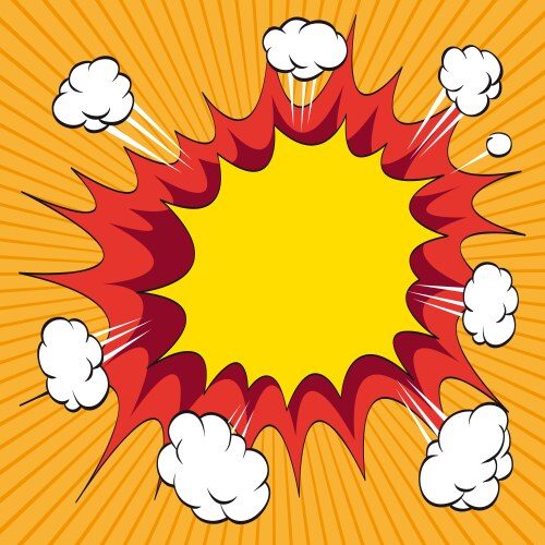 Boom comic book explosion element vector image