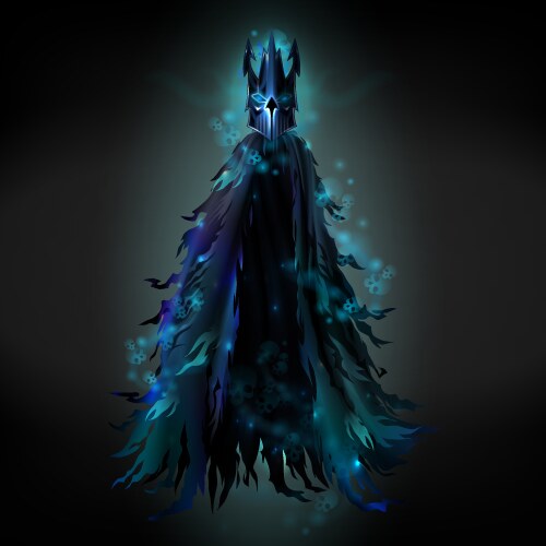 Evil spirit in black ragged cloak vector image