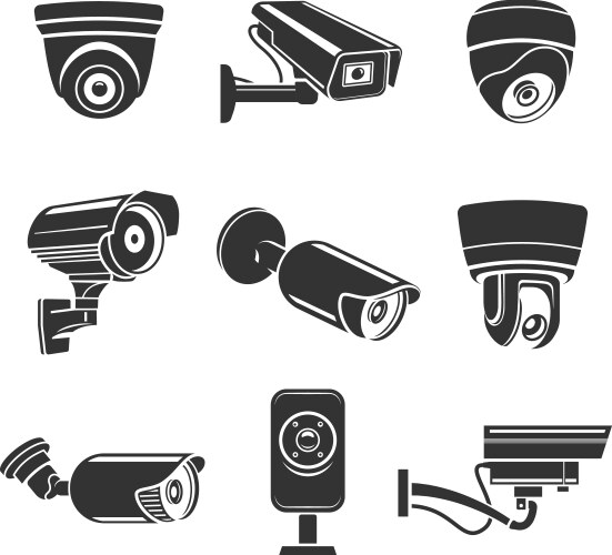 Outdoor security cameras vector image