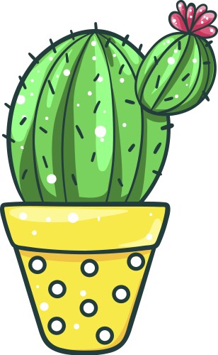 Home cactus icon houseplant for decorative vector image