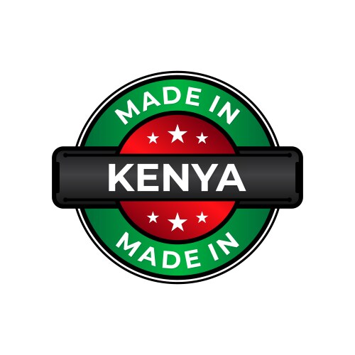 Made in kenya label icon emblem isolated on white vector image