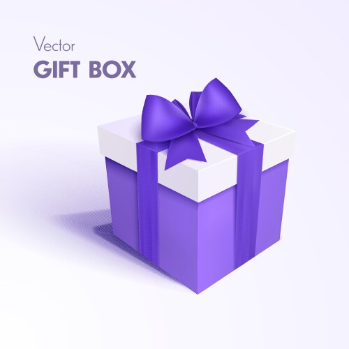 Gift box with purple bow vector image