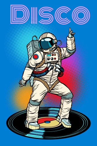 Disco astronaut dances vector image